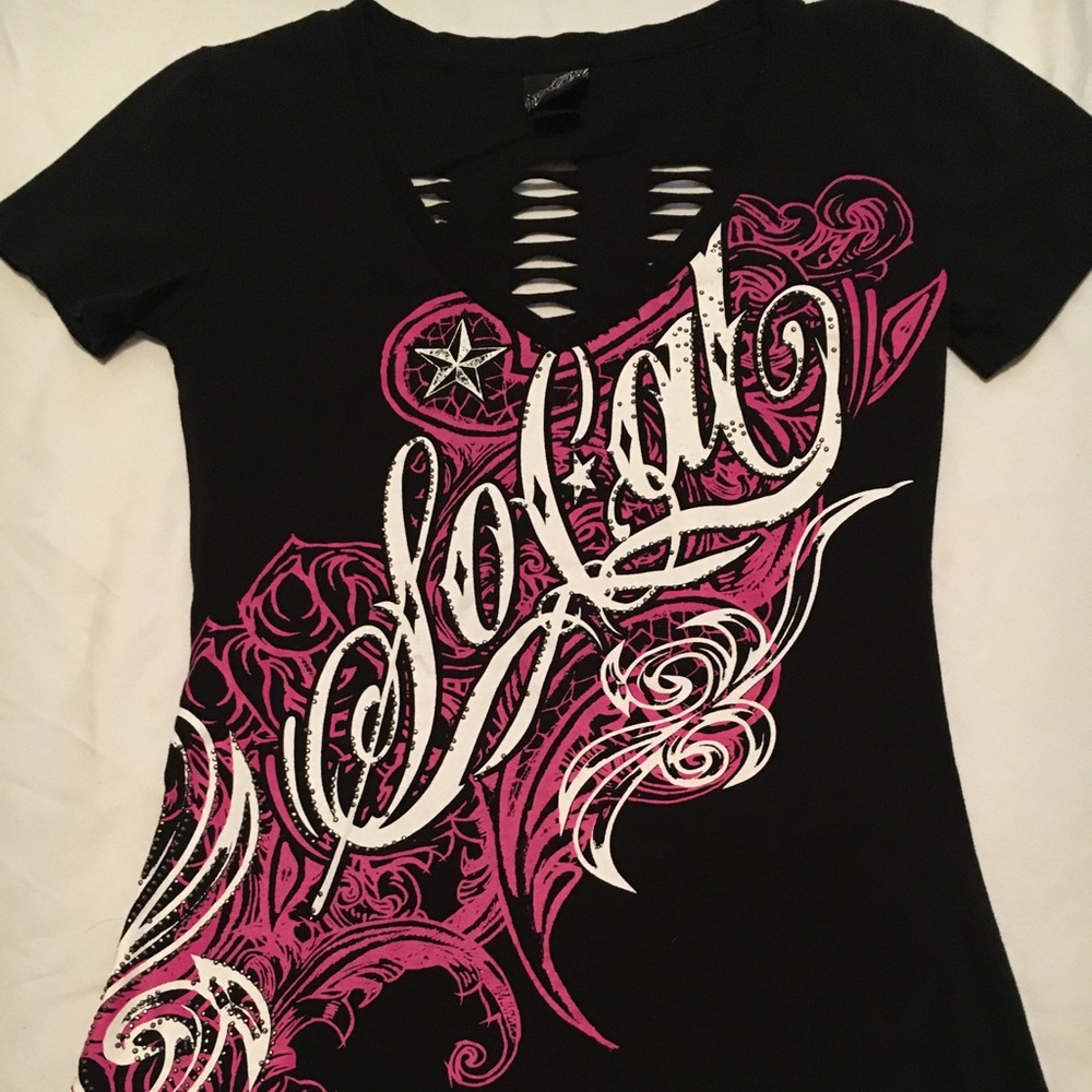 NEW WOMENS BLACK SO CAL TEE LARGE